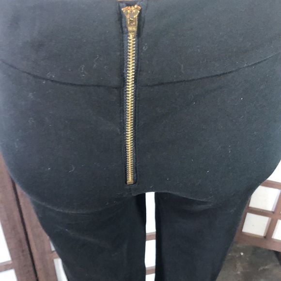 Princess Vera Wang self face faux leather legging sz 5 exposed gold back zipper - Picture 5 of 12